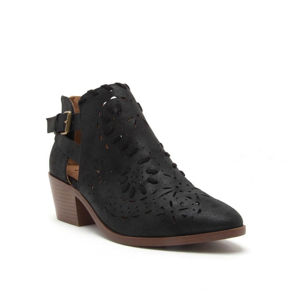 Black Perforated Bootie - Picture 2 of 5